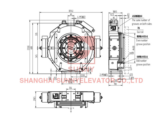 400MM Sheave MRL Επιβάτης Ελκυστήρας Μηχανή Τράξιμο Μηχανή Προμηθευτής Εργοστάσιο Ποιότητα εξατομικευμένη